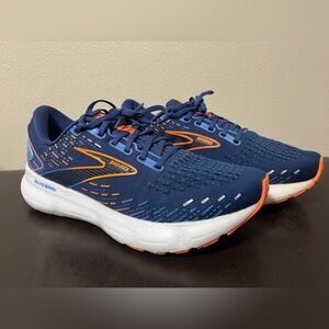 Brooks Glycerin 20 Blue Depths Orange White Road Running Shoes Men's Size 9